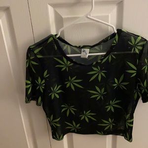 Sheer leaf crop top